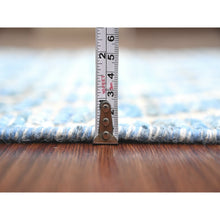 Load image into Gallery viewer, 2&#39;5&quot;x10&#39;6&quot; Imperial Blue, Moroccan Weave With Geometric Zig Zag Pattern, Soft Wool, Hand Knotted, Textured Pile, Runner, Oriental Rug FWR121722