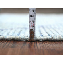 Load image into Gallery viewer, 2&#39;5&quot;x10&#39;3&quot; Beau Blue, Moroccan Weave With Geometric Pattern, Textured Pile, Hand Knotted, Soft Wool, Runner, Oriental Rug FWR121746