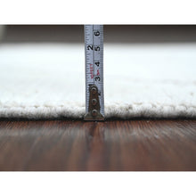 Load image into Gallery viewer, 3&#39;3&quot;x15&#39;5&quot; Chiffon White, Moroccan Weave with Geometric Serrated Design, Soft Wool, Hand Knotted, Textured Pile, XL Runner, Oriental Rug FWR121752
