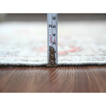 Load image into Gallery viewer, 3&#39;x11&#39;7&quot; Spanish Gray, Hand Knotted, Afghan Angora Oushak With Colorful Leaf Design, Vegetable Dyes, Pure Wool, Runner, Oriental Rug FWR121758