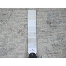 Load image into Gallery viewer, 2&#39;7&quot;x9&#39;9&quot; Fossil Gray, Afghan Angora Oushak with Large Leaf Design, Hand Knotted, Veggie Dyes, Pure Wool, Runner, Oriental Rug FWR121764