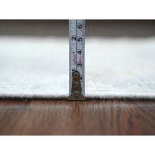 Load image into Gallery viewer, 2&#39;7&quot;x9&#39;9&quot; Fossil Gray, Afghan Angora Oushak with Large Leaf Design, Hand Knotted, Veggie Dyes, Pure Wool, Runner, Oriental Rug FWR121764