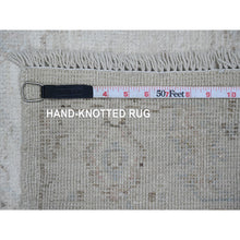 Load image into Gallery viewer, 3&#39;x9&#39;5&quot; Lace White, Hand Knotted, Afghan Angora Oushak With All Over Vines Design, Natural Dyes, 100% Wool, Oriental Rug FWR121776