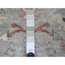 Load image into Gallery viewer, 3&#39;x4&#39;9&quot; Stone Gray, Hand Knotted, Afghan Angora Oushak With Floral Pattern, Vegetable Dyes, 100% Wool, Oriental Rug FWR121794