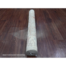 Load image into Gallery viewer, 3&#39;x4&#39;9&quot; Stone Gray, Hand Knotted, Afghan Angora Oushak With Floral Pattern, Vegetable Dyes, 100% Wool, Oriental Rug FWR121794