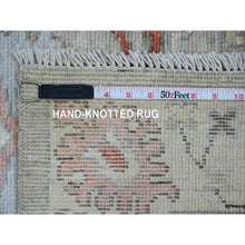 Load image into Gallery viewer, 3&#39;x4&#39;9&quot; Stone Gray, Hand Knotted, Afghan Angora Oushak With Floral Pattern, Vegetable Dyes, 100% Wool, Oriental Rug FWR121794