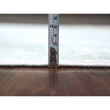 Load image into Gallery viewer, 2&#39;8&quot;x11&#39;4&quot; Bone White, Geometric Leaf Design, Afghan Angora Oushak, Hand Knotted, Natural Dyes, 100% Wool, Runner, Oriental Rug FWR121800