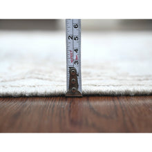 Load image into Gallery viewer, 2&#39;7&quot;x9&#39;9&quot; Misty Gray, Afghan Angora Oushak With All Over Leaf Design, Natural Dyes, Hand Knotted, Pure Wool, Runner, Oriental Rug FWR121806