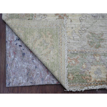 Load image into Gallery viewer, 2&#39;10&quot;x5&#39;9&quot; Alabaster White, Hand Knotted, Afghan Angora Oushak With Leaf Design, Veggie Dyes, 100% Wool, Runner, Oriental Rug FWR121848