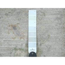 Load image into Gallery viewer, 2&#39;10&quot;x5&#39;9&quot; Alabaster White, Hand Knotted, Afghan Angora Oushak With Leaf Design, Veggie Dyes, 100% Wool, Runner, Oriental Rug FWR121848