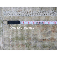 Load image into Gallery viewer, 2&#39;10&quot;x5&#39;9&quot; Alabaster White, Hand Knotted, Afghan Angora Oushak With Leaf Design, Veggie Dyes, 100% Wool, Runner, Oriental Rug FWR121848