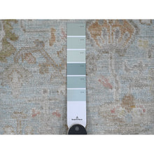 Load image into Gallery viewer, 2&#39;9&quot;x9&#39;10&quot; Beau Blue, Hand Knotted, Afghan Angora Oushak with All Over Leaf Design, Natural Dyes, 100% Wool, Runner, Oriental Rug FWR121872