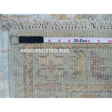 Load image into Gallery viewer, 2&#39;9&quot;x9&#39;10&quot; Beau Blue, Hand Knotted, Afghan Angora Oushak With All Over Leaf Design, Natural Dyes, 100% Wool, Runner, Oriental Rug FWR121872