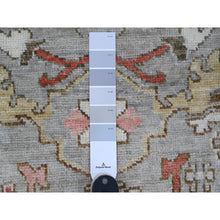 Load image into Gallery viewer, 3&#39;x9&#39;8&quot; Coin Gray, Afghan Angora Oushak with Floral Motifs, Hand Knotted, Veggie Dyes, Pure Wool, Runner, Oriental Rug FWR121878