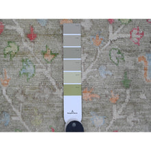 Load image into Gallery viewer, 3&#39;2&quot;x4&#39;10&quot; Swamp Green, Afghan Angora Oushak With Cypress And Willow Tree Design, Hand Knotted, Veggie Dyes, Pure Wool, Oriental Rug FWR121890