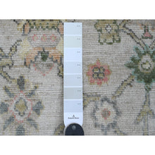 Load image into Gallery viewer, 2&#39;x3&#39; Chiffon White, Afghan Angora Oushak With Colorful Leaf Pattern, Hand Knotted, Natural Dyes, Pure Wool, Mat, Oriental Rug FWR121914