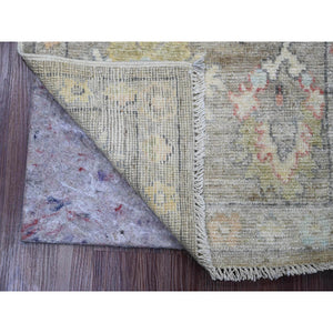 2'x3'2" Cedar Brown, Afghan Angora Oushak With Leaf Design, Hand Knotted, Vegetable Dyes, 100% Wool, Mat, Oriental Rug FWR121926