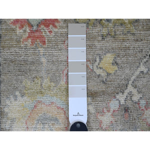 2'x3'2" Cedar Brown, Afghan Angora Oushak With Leaf Design, Hand Knotted, Vegetable Dyes, 100% Wool, Mat, Oriental Rug FWR121926