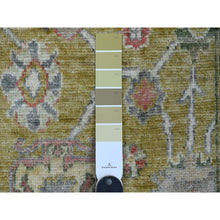 Load image into Gallery viewer, 1&#39;10&quot;x3&#39;2&quot; Citrine Yellow, Afghan Angora Oushak With Floral Pattern, Hand Knotted, Vegetable Dyes, 100% Wool, Mat, Oriental Rug FWR121932