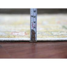 Load image into Gallery viewer, 1&#39;10&quot;x3&#39;2&quot; Citrine Yellow, Afghan Angora Oushak With Floral Pattern, Hand Knotted, Vegetable Dyes, 100% Wool, Mat, Oriental Rug FWR121932