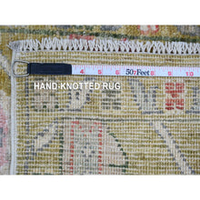 Load image into Gallery viewer, 1&#39;10&quot;x3&#39;2&quot; Citrine Yellow, Afghan Angora Oushak with Floral Pattern, Hand Knotted, Vegetable Dyes, 100% Wool, Mat, Oriental Rug FWR121932