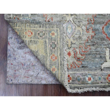 Load image into Gallery viewer, 2&#39;1&quot;x3&#39;5&quot; Spanish Gray, Hand Knotted, Afghan Angora Oushak With Leaf Design, Veggie Dyes, Pure Wool, Mat, Oriental Rug FWR121938