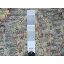 Load image into Gallery viewer, 2&#39;1&quot;x3&#39;5&quot; Spanish Gray, Hand Knotted, Afghan Angora Oushak With Leaf Design, Veggie Dyes, Pure Wool, Mat, Oriental Rug FWR121938