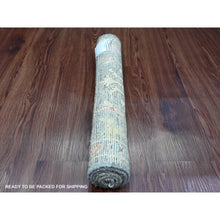 Load image into Gallery viewer, 2&#39;1&quot;x3&#39;5&quot; Spanish Gray, Hand Knotted, Afghan Angora Oushak With Leaf Design, Veggie Dyes, Pure Wool, Mat, Oriental Rug FWR121938
