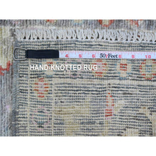 Load image into Gallery viewer, 2&#39;1&quot;x3&#39;5&quot; Spanish Gray, Hand Knotted, Afghan Angora Oushak With Leaf Design, Veggie Dyes, Pure Wool, Mat, Oriental Rug FWR121938