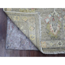Load image into Gallery viewer, 2&#39;x3&#39;2&quot; Sonic Gray, Hand Knotted, Afghan Angora Oushak With Leaf Pattern, Veggie Dyes, 100% Wool, Mat, Oriental Rug FWR121956