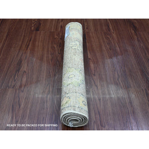 2'x3'2" Sonic Gray, Hand Knotted, Afghan Angora Oushak With Leaf Pattern, Veggie Dyes, 100% Wool, Mat, Oriental Rug FWR121956
