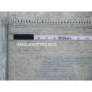 2'x3' Dim Gray, 100% Wool, Afghan Angora Oushak With Large Leaf Pattern, Hand Knotted, Natural Dyes, Mat, Oriental Rug FWR121962