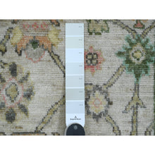 Load image into Gallery viewer, 2&#39;x3&#39; Oyster White, Afghan Angora Oushak With Floral Pattern, Hand Knotted, Vegetable Dyes, 100% Wool, Mat, Oriental Rug FWR121968