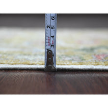 Load image into Gallery viewer, 2&#39;x3&#39;1&quot; Golden Yellow, Hand Knotted, Afghan Angora Oushak With Colorful Leaf Pattern, Vegetable Dyes, 100% Wool, Mat, Oriental Rug FWR121974