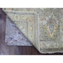Load image into Gallery viewer, 2&#39;x3&#39;2&quot; Walnut Brown, Afghan Angora Oushak With Soft Color Leaf Design, Pure Wool, Hand Knotted, Vegetable Dyes, Mat, Oriental Rug FWR121986
