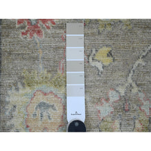 Load image into Gallery viewer, 2&#39;x3&#39;2&quot; Walnut Brown, Afghan Angora Oushak With Soft Color Leaf Design, Pure Wool, Hand Knotted, Vegetable Dyes, Mat, Oriental Rug FWR121986