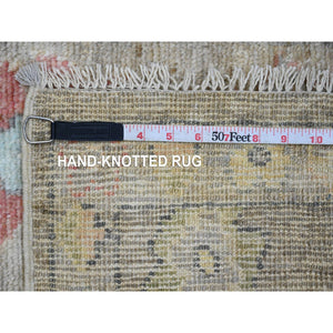 2'x3'2" Xanadu Gray, Broken Wool and Silk, Persian Design, Soft to Touch, Denser Weave, Hand Knotted, Oriental Rug FWR543216