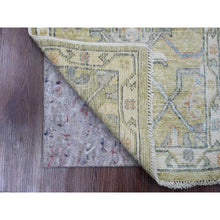 Load image into Gallery viewer, 2&#39;x3&#39;2&quot; Olive Green, Hand Knotted, Afghan Angora Oushak With All Over Design, Vegetable Dyes, 100% Wool, Mat, Oriental Rug FWR121992