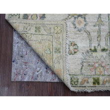 Load image into Gallery viewer, 2&#39;x3&#39; Alabaster White, Hand Knotted, Afghan Angora Oushak With Floral Pattern, Vegetable Dyes, 100% Wool, Mat, Oriental Rug FWR121998
