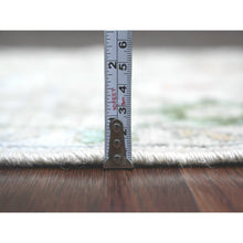 Load image into Gallery viewer, 2&#39;x3&#39; Alabaster White, Hand Knotted, Afghan Angora Oushak With Floral Pattern, Vegetable Dyes, 100% Wool, Mat, Oriental Rug FWR121998