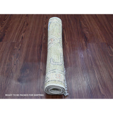 Load image into Gallery viewer, 2&#39;x3&#39; Amber Green, Hand Knotted, Afghan Angora Oushak With Vines Design, Veggie Dyes, 100% Wool, Mat, Oriental Rug FWR122004