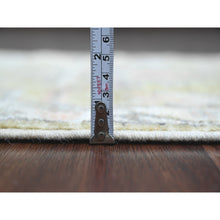 Load image into Gallery viewer, 2&#39;x3&#39; Amber Green, Hand Knotted, Afghan Angora Oushak With Vines Design, Veggie Dyes, 100% Wool, Mat, Oriental Rug FWR122004