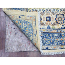 Load image into Gallery viewer, 5&#39;10&quot;x8&#39;8&quot; Pearl White, 14th Century Mamluk Dynasty Pattern With Star Medallion Design, Hand Knotted, Vibrant And Soft Wool, Natural Dyes, Oriental Rug FWR122010