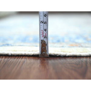 5'10"x8'8" Pearl White, 14th Century Mamluk Dynasty Pattern With Star Medallion Design, Hand Knotted, Vibrant And Soft Wool, Natural Dyes, Oriental Rug FWR122010