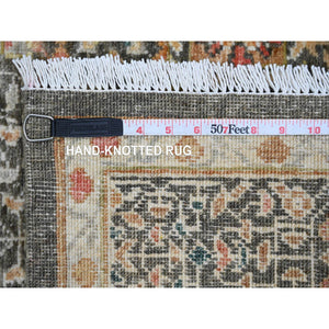 6'1"x9' Cedar Brown, 14th Century Mamluk Dynasty Pattern With Star Medallion Design, Hand Knotted, High Mountain Wool, Abrash, Veggie Dyes, Oriental Rug FWR122016