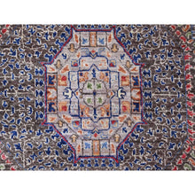 Load image into Gallery viewer, 7&#39;8&quot;x7&#39;8&quot; Mocha Brown, 14th Century Mamluk Dynasty Pattern With Star Medallion Design, Hand Knotted, Soft Pile, High Mountain Wool, Vegetable Dyes, Round, Oriental Rug FWR122022