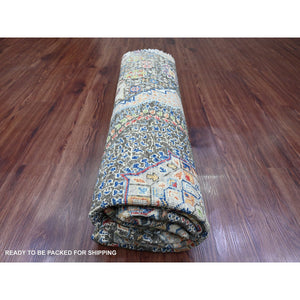 7'8"x7'8" Mocha Brown, 14th Century Mamluk Dynasty Pattern With Star Medallion Design, Hand Knotted, Soft Pile, High Mountain Wool, Vegetable Dyes, Round, Oriental Rug FWR122022
