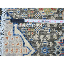 Load image into Gallery viewer, 7&#39;8&quot;x8&#39;7&quot; Cafe Au Lait Brown, Geometric Flower Rosette Motif, Undyed Natural Wool, Tone on Tone, Hand Knotted, Squarish, Oriental Rug FWR457170