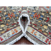 Load image into Gallery viewer, 8&#39;x9&#39;8&quot; Nevada Gray, Hand Knotted, 14th Century Mamluk Dynasty Pattern with Large Medallion Design, Soft Wool, Natural Dyes, Oriental Rug FWR122028