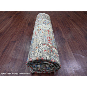 8'x9'8" Nevada Gray, Hand Knotted, 14th Century Mamluk Dynasty Pattern with Large Medallion Design, Soft Wool, Natural Dyes, Oriental Rug FWR122028